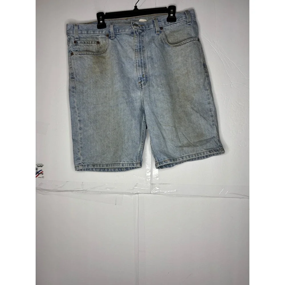 Levis 505 Regular Fit Vintage Denim Shorts Light‎ Wash Mens 38 distressed